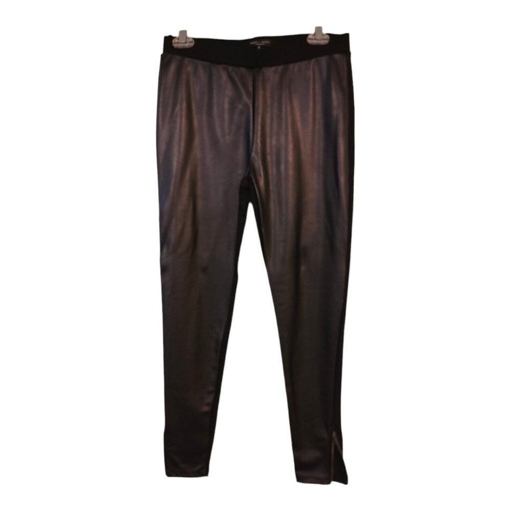 Romeo And Juliet  black Faux Leather Front Panel leggings pants size M